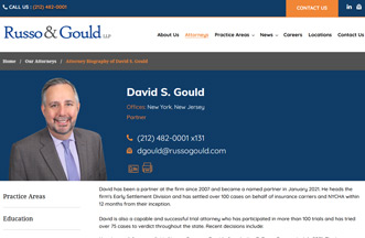 Legal Web development & SEO for NYC New York law firm Russo Gould